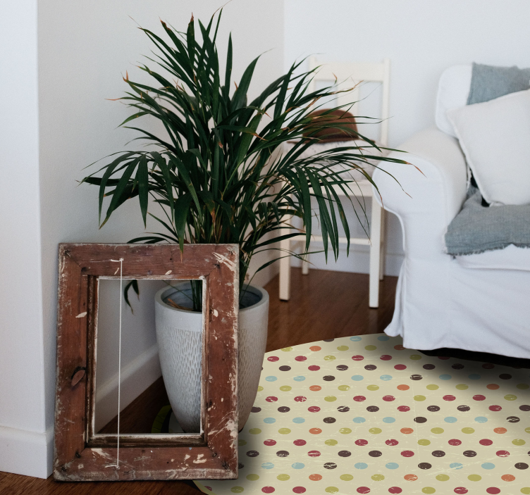 Flerfarvede polka dot geometriske tæpper - TenStickers