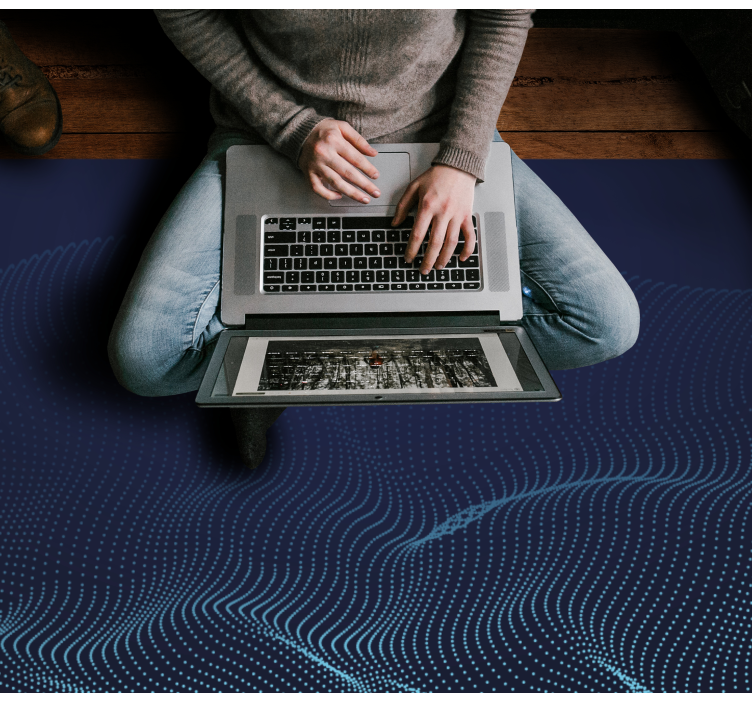 Flydende bølgemotiv moderne vinyl tæppe - TenStickers