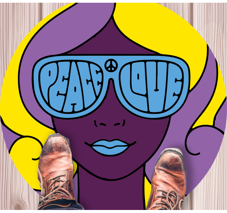 Fredskærlighedsikon vinyl tæppe til teenagere - TenStickers