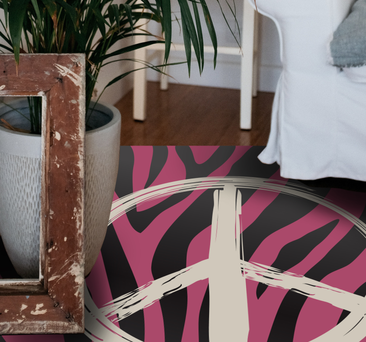 Fredstegn mønster vinyltæppe med dyreprint - TenStickers