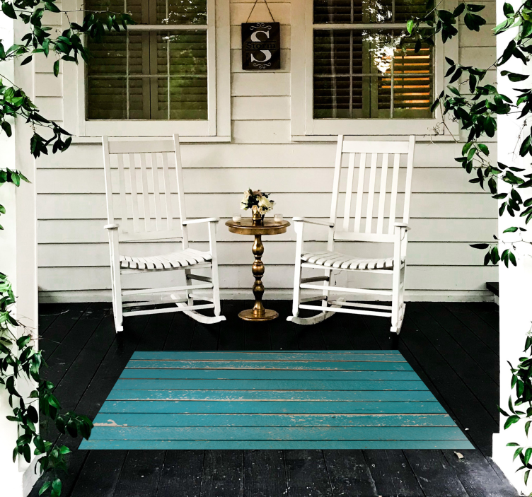 Gamle blå træ effekt vinyl tæppe - TenStickers