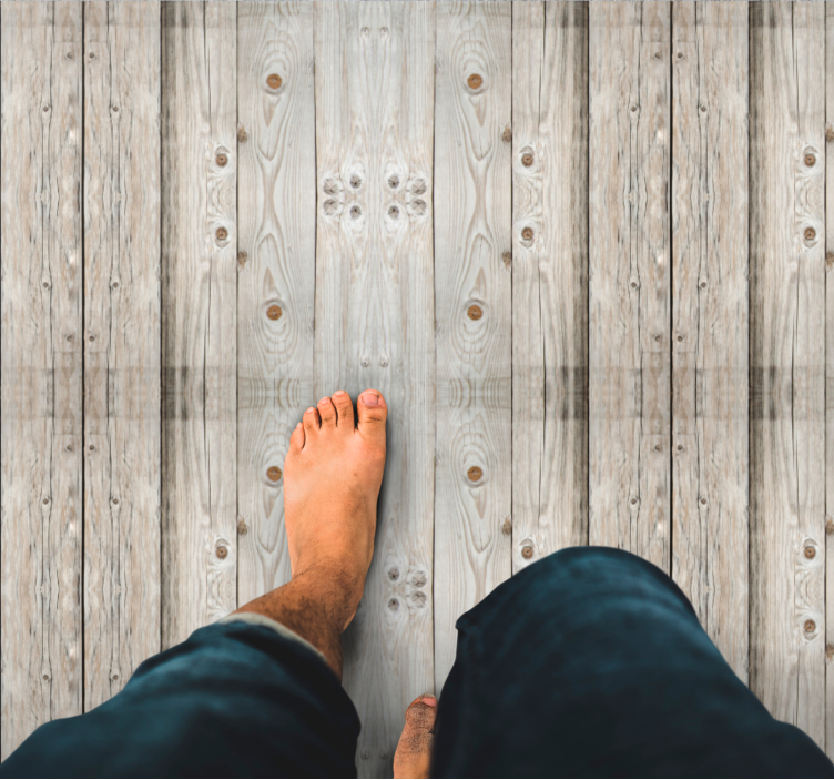 Gamle træbrædder vinyl tæppe med træeffekt - TenStickers