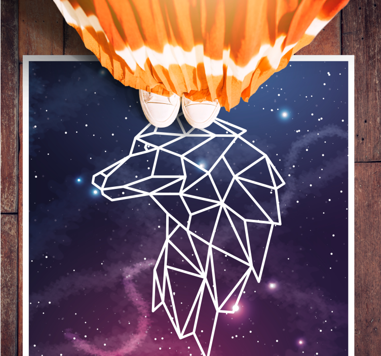 Geometrisk bjørnesilhuet vinyltæppe med dyreprint - TenStickers