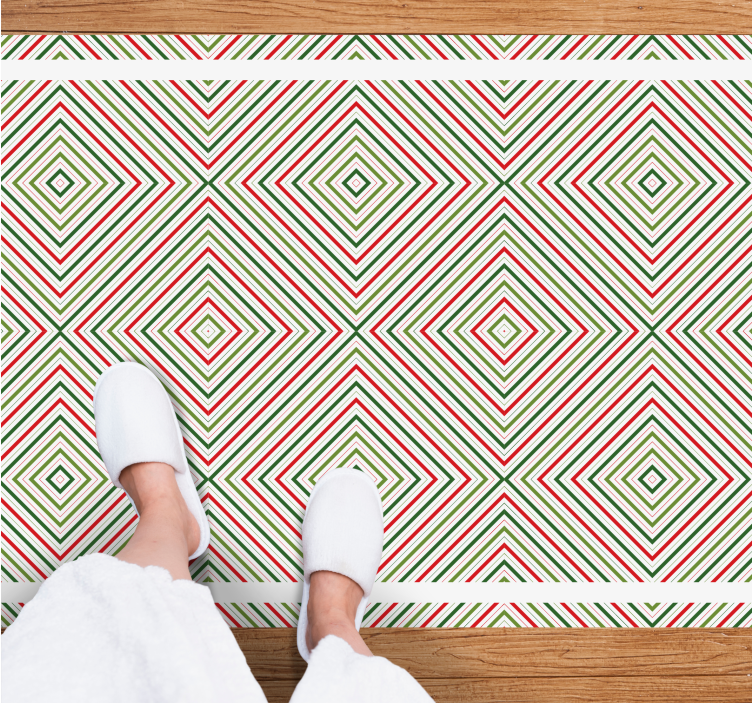 Geometrisk diamantmønster geometriske vinyl tæppe - TenStickers