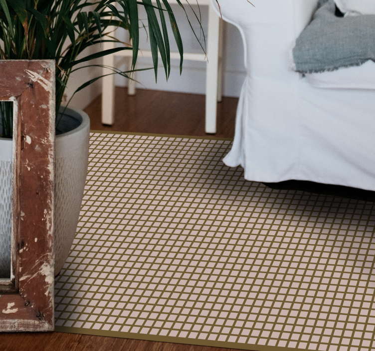 Geometrisk gittermønster stribede vinyl tæppe - TenStickers