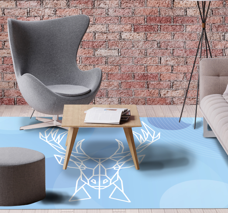 Geometrisk hjortehoved vinyltæpper med dyr - TenStickers