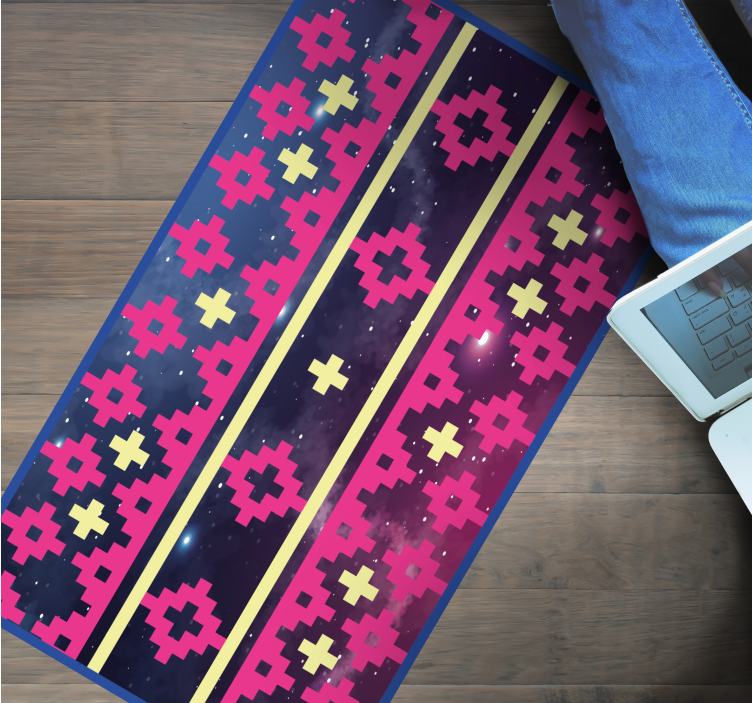 Geometrisk kosmosmønster verdenskort vinyl tæppe - TenStickers