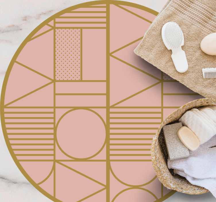 Lyserødt motiv geometriske vinyl tæppe - TenStickers
