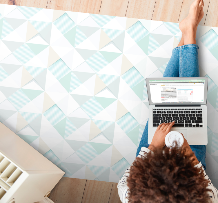 Geometrisk mønster overlay vinyl tæppe - TenStickers