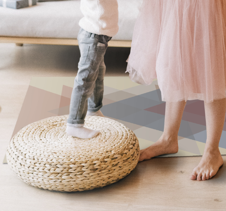 Geometrisk overlapning geometriske vinyl tæppe - TenStickers