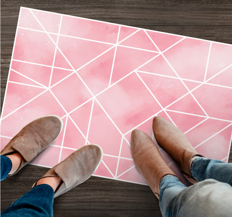 Geometrisk pink mønster geometriske vinyl tæppe - TenStickers