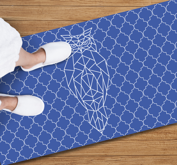 Geometrisk uglemønster vinyltæpper med dyr - TenStickers