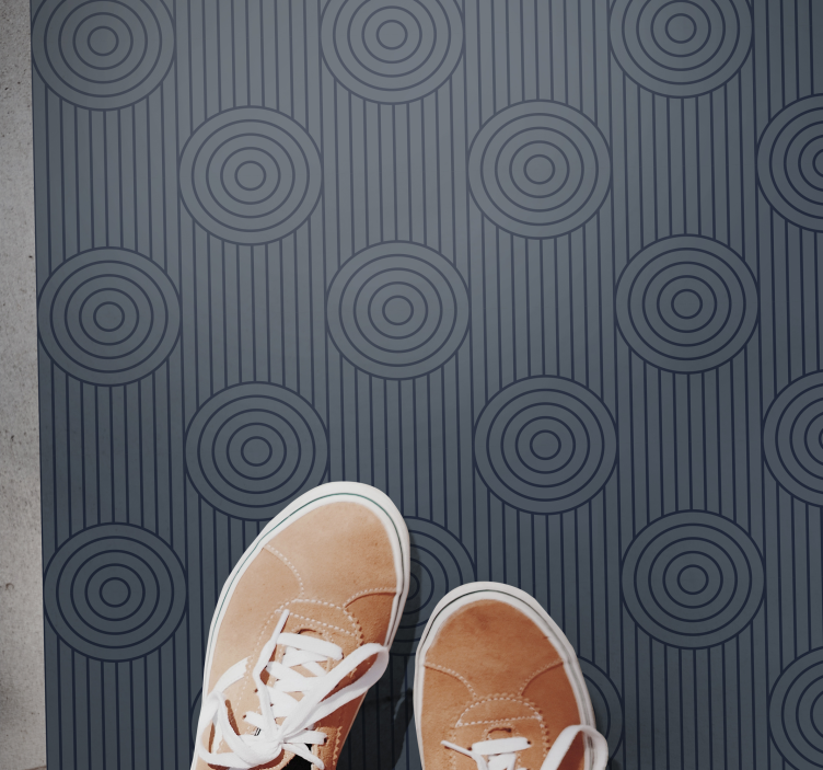 Geometriske cirkler og linjer vinyl tæppe - TenStickers