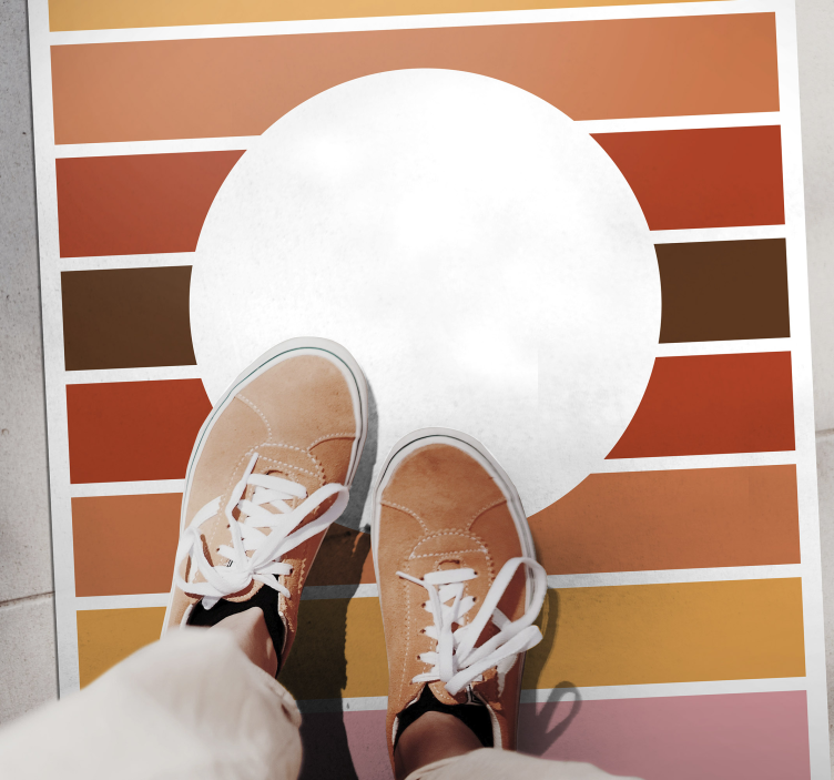 Geometriske striber design stribede vinyl tæppe - TenStickers