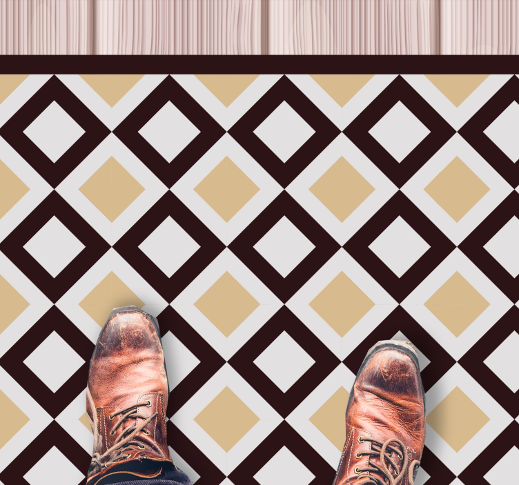 Geometriske vinyl tæppe diamonelement - TenStickers