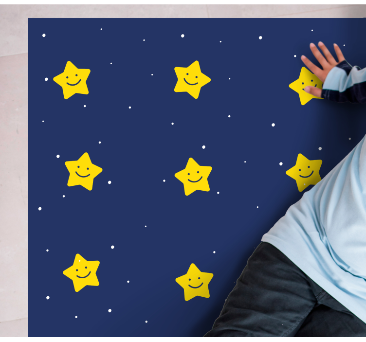 Glad blå mønster stjerne vinyl tæppe - TenStickers