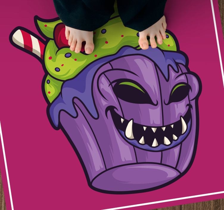 Glubende cupcake-monster vinyl tæppe til teenagere - TenStickers