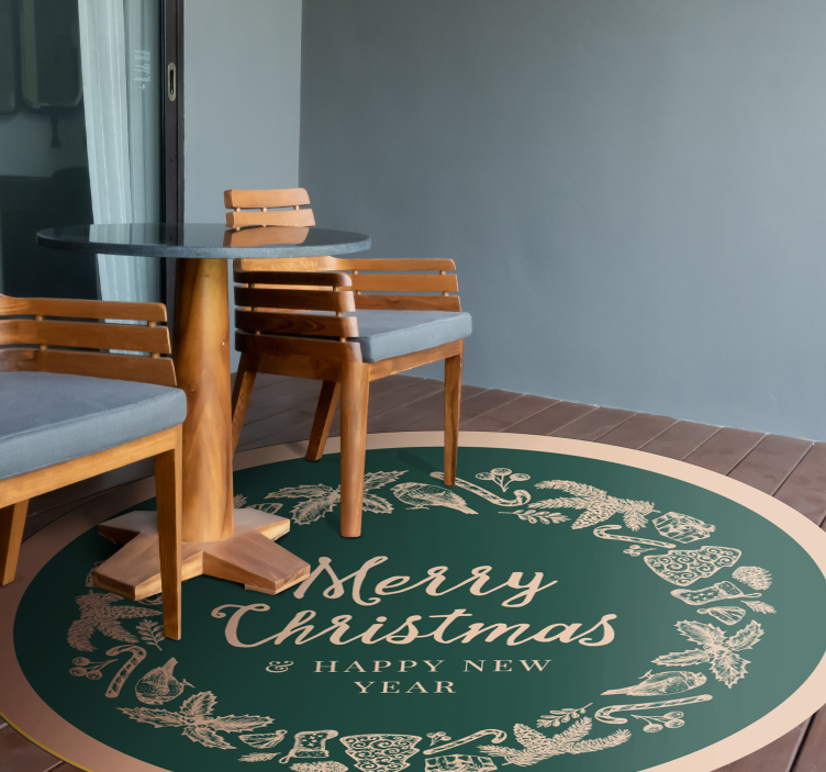 God jul og godt nytår julemåtte - TenStickers