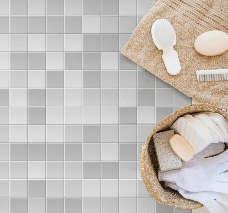 Grå fliser firkanter fliser tæppe - TenStickers