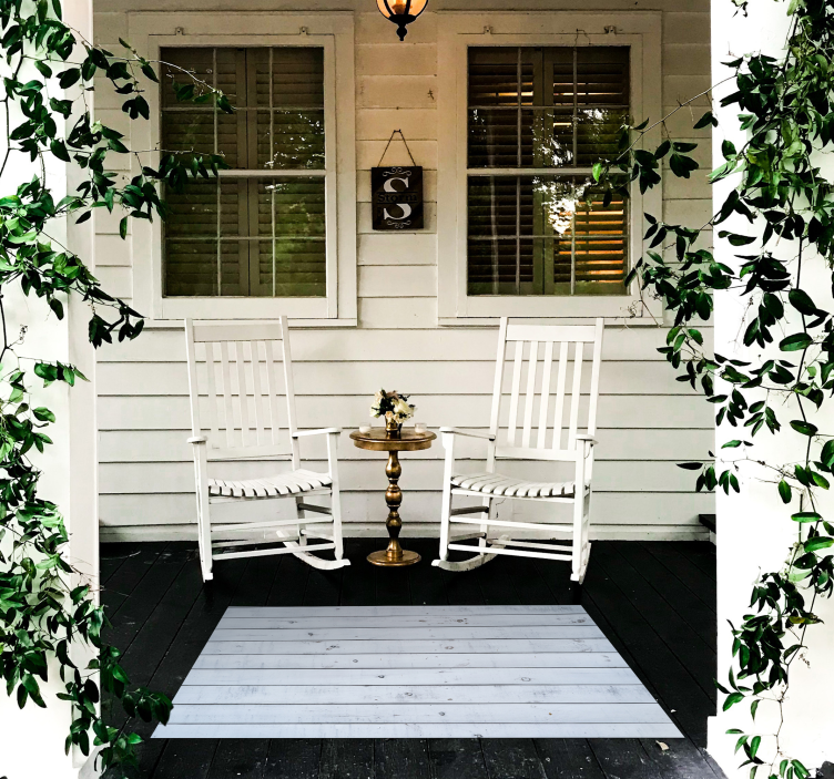 Grå og blå træ mønster vinyl tæppe - TenStickers