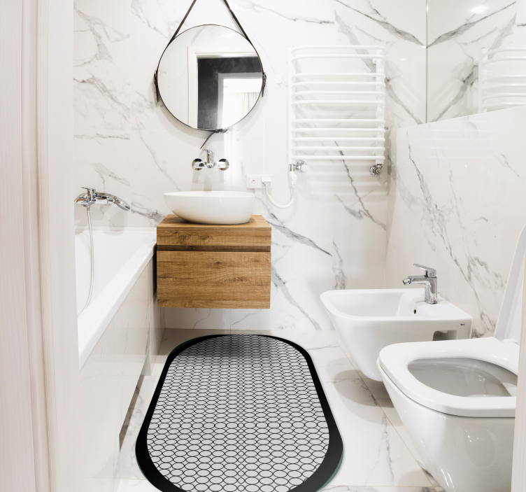 Grå oval minimal vinyl tæppe - TenStickers