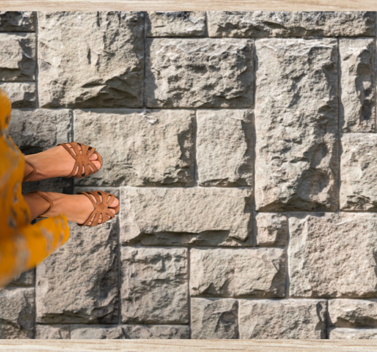 Grå rustik stensten tekstur tæppe - TenStickers