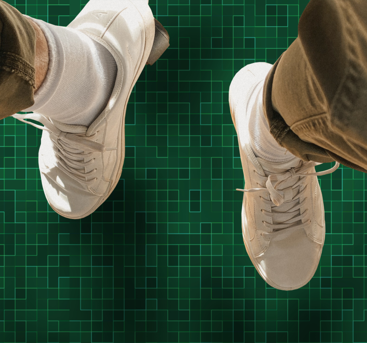 Grønt gittermønster geometriske vinyl tæppe - TenStickers