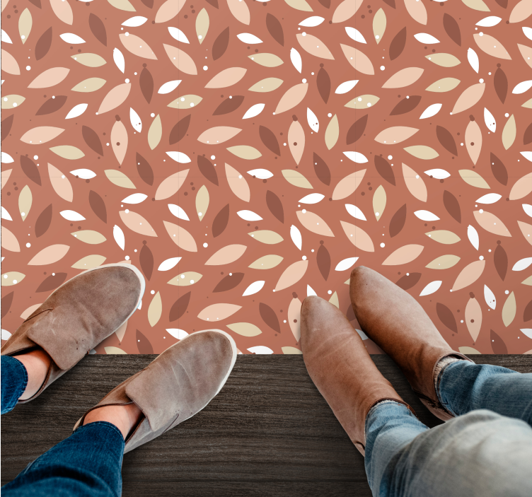 Grønt mønster Blomster og planter vinyltæppe - TenStickers