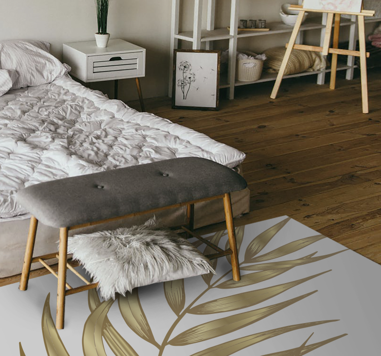 Guld palmeblomst blomster tæppe - TenStickers