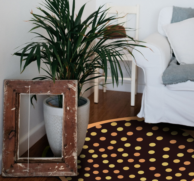 Gule og sorte prikker geometriske tæpper - TenStickers