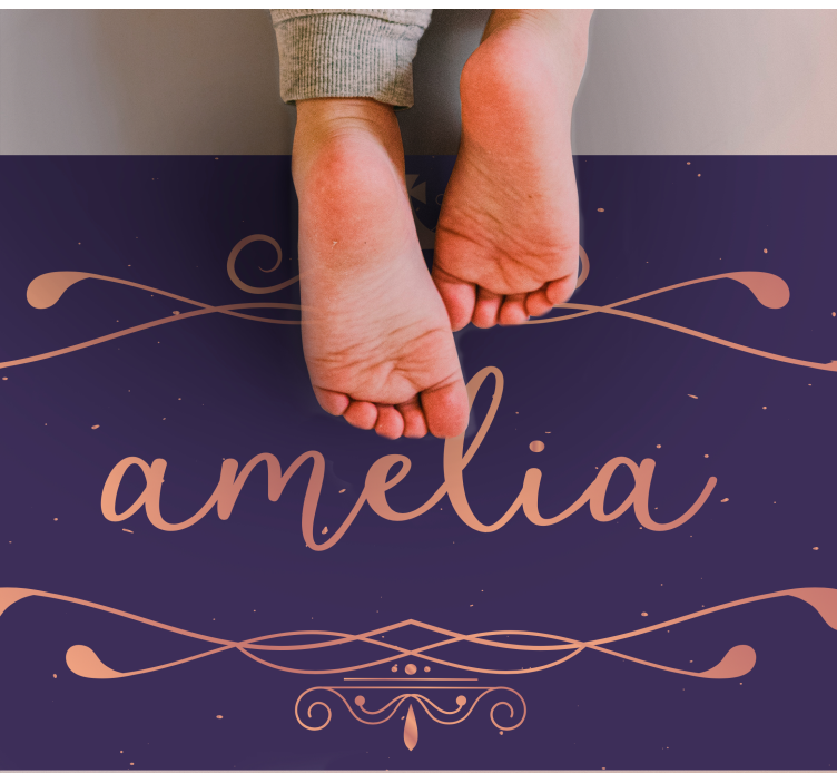 Gylden prinsesse krone med navn vinyl vinyltæppe - TenStickers