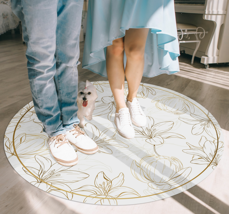 Gyldne blomster blomstertæppe - TenStickers