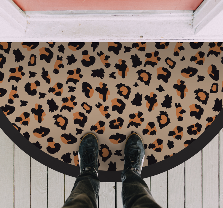 Halvt rundt leopard tæppe animalsk vinyltæppe - TenStickers