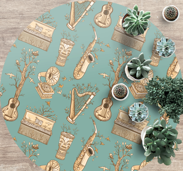 Harmoni i musikinstrumenter vinyl tæppe - TenStickers