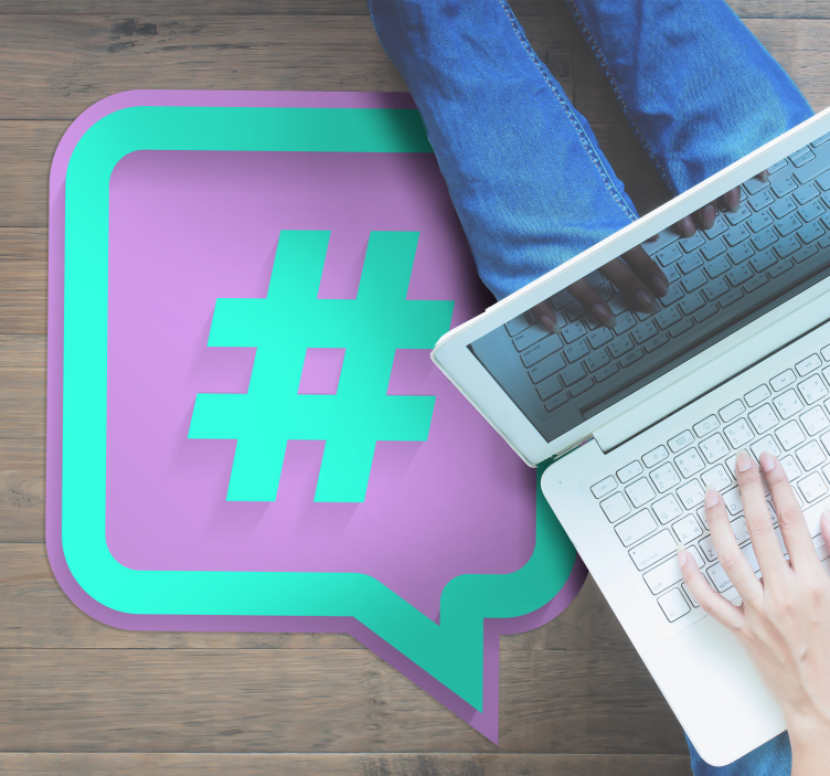 Vidunderligt moderne vinyl tæppe med hashtag - TenStickers