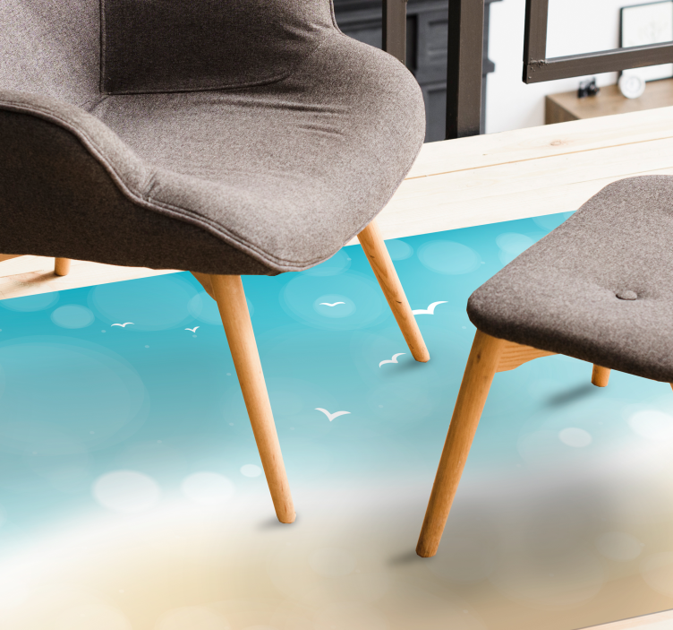 Havbrise vinyl tæppe til stuen - TenStickers