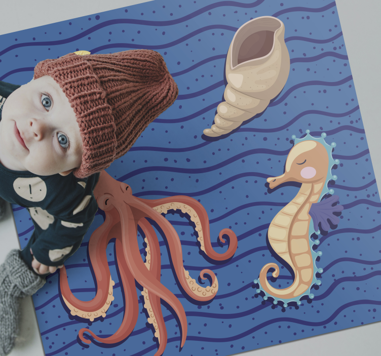 Havdyrs legetid tæppe til børneværelse - TenStickers