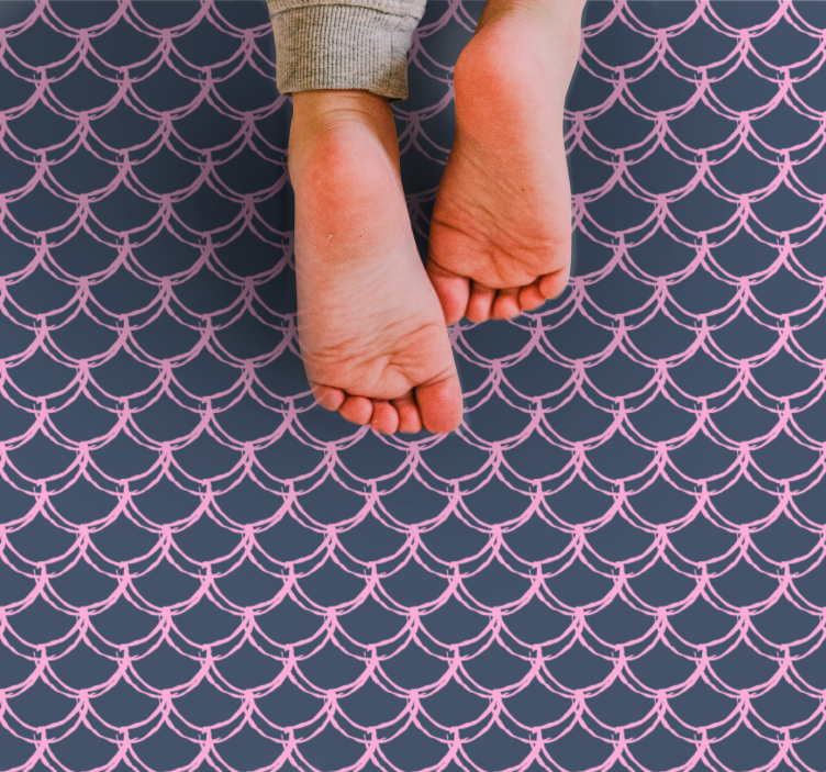 Havfrue flise mønster firkantet vinyltæppe - TenStickers