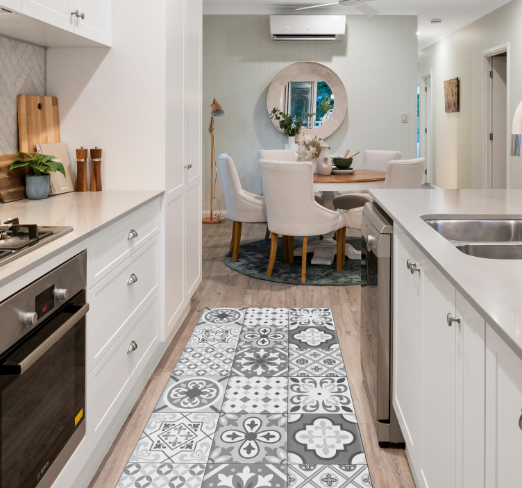 Hidraulisk flise effekt grå farver fliser tæppe - TenStickers