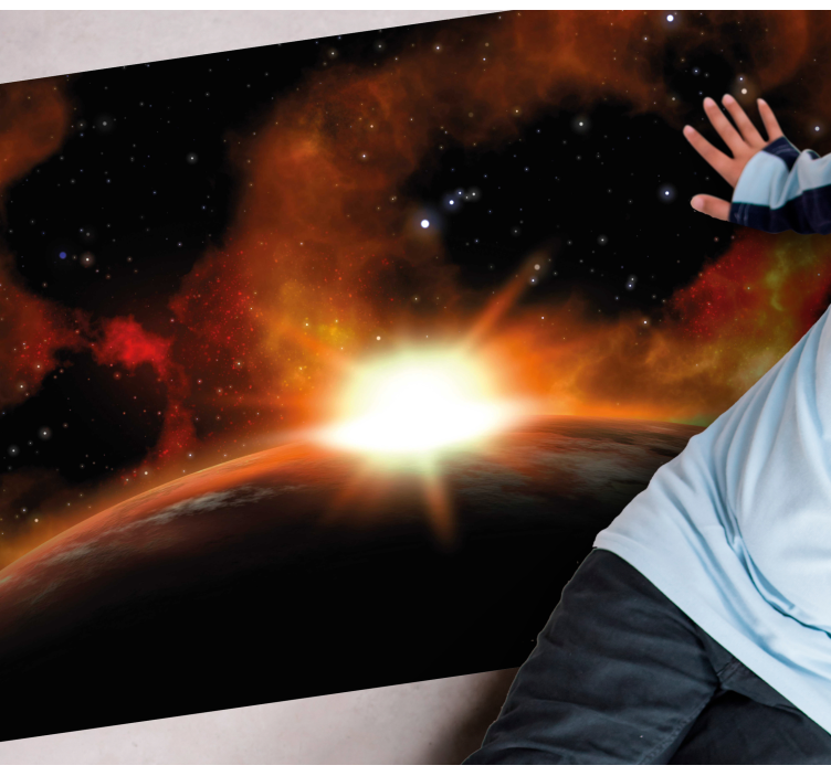 Himmelsk solopgangsglød stjerne vinyl tæppe - TenStickers