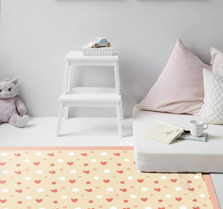 Hjerte mønster indretning vinyltæpper til babyværelse - TenStickers