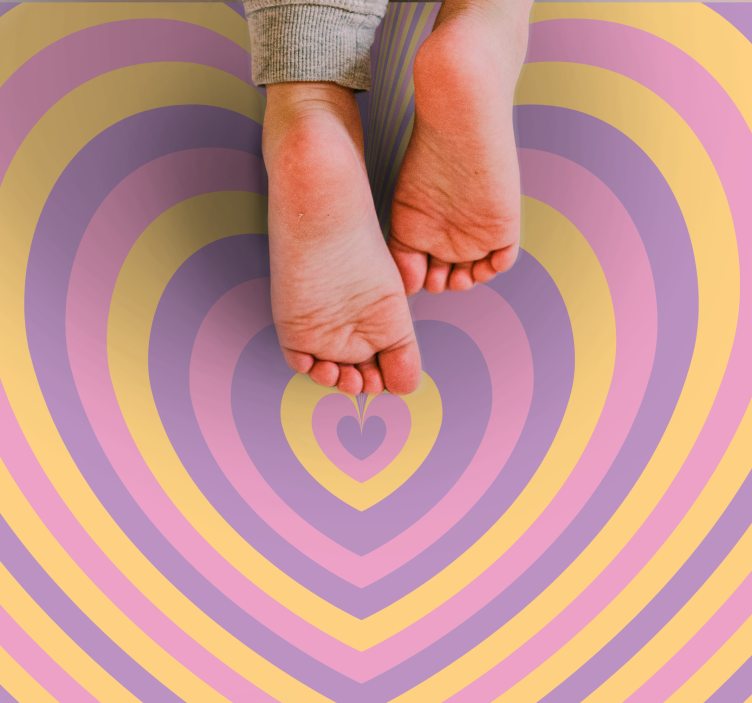 Retro hjertedesign vinyl tæppe til teenagere - TenStickers