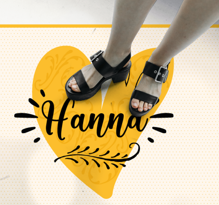 Brugerdefineret orange hjerte vinyl tæppe til teenagere - TenStickers