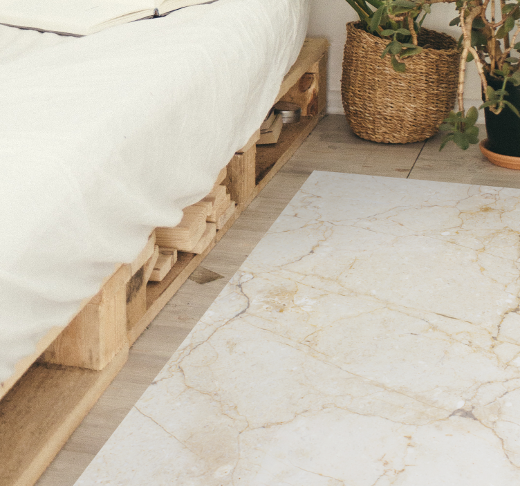 Hvid klassisk marmor effekt sten vinyl tæppe - TenStickers