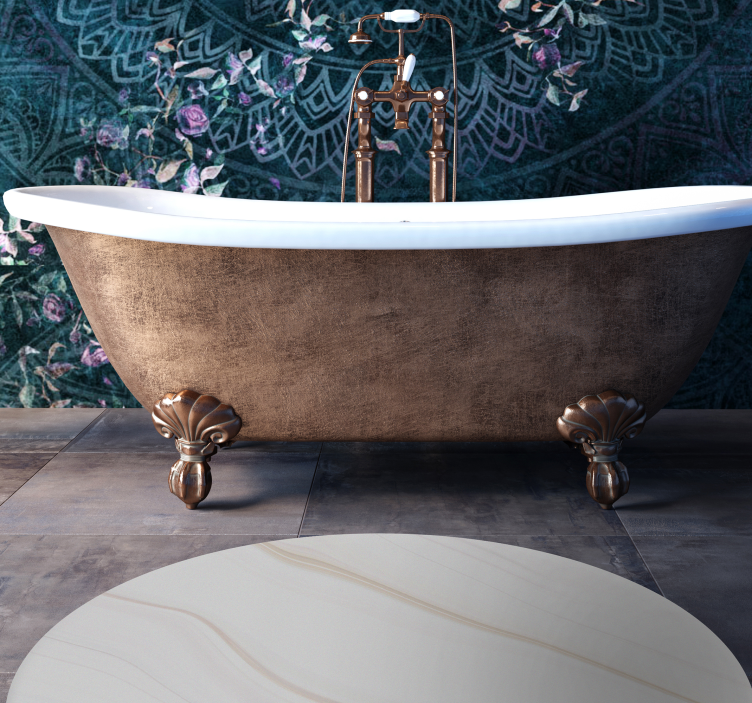 Hvid marmor minimal vinyl tæppe - TenStickers