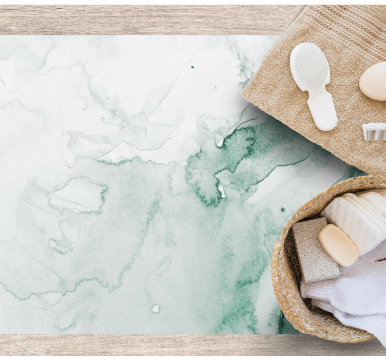 Hvid og grøn akvarel moderne tæppe - TenStickers