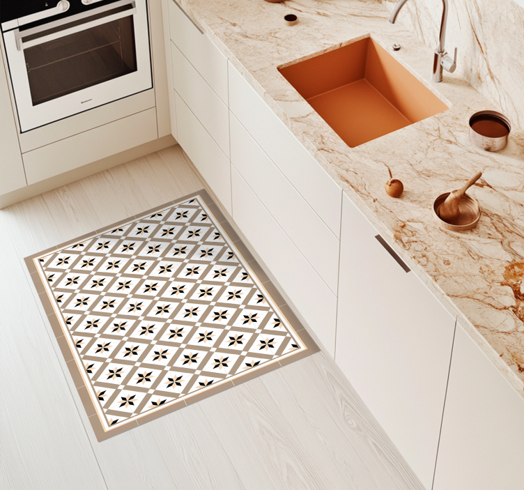 Hydraulisk brun vinyltæppe til køkkenet - TenStickers