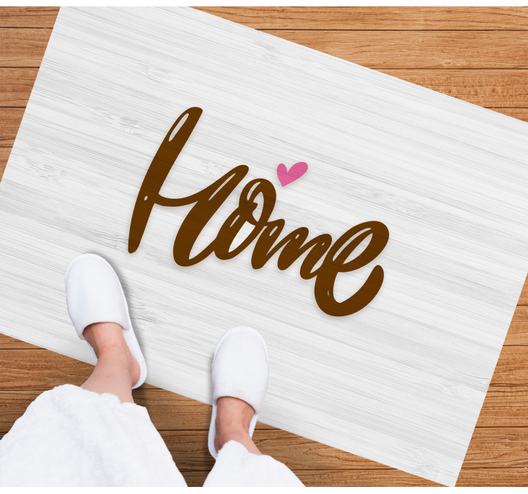 Træhus med hjerte vinyltæppe til entre - TenStickers