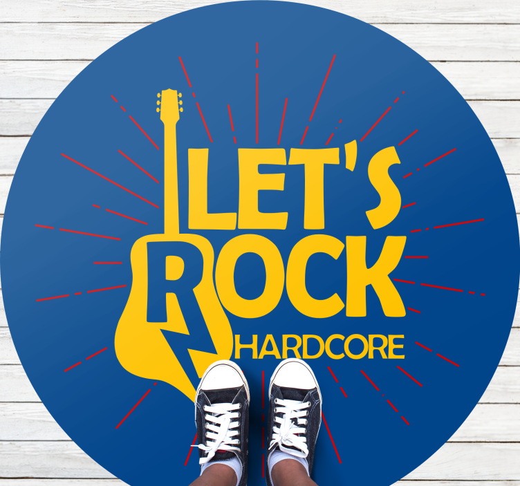 Hyldest til elektrisk guitar rundt vinyltæppe - TenStickers