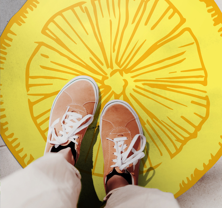 Gul citrusskive vinyltæppe til køkkenet - TenStickers